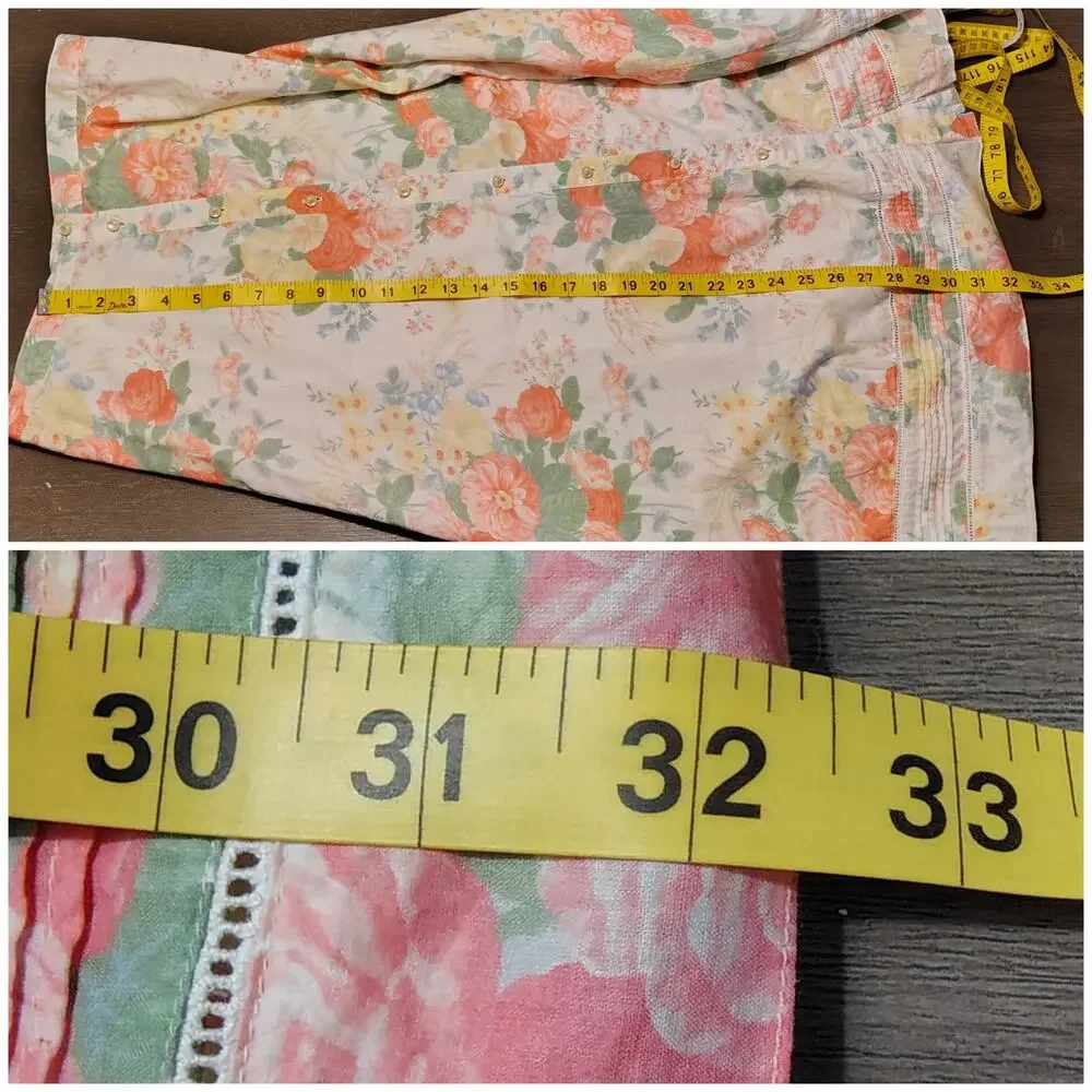 Lauren Ralph Lauren Floral Cotton Midi Skirt Petite Cottagecore Size 6P